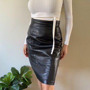 Danier- Genuine leather pencil skirt black